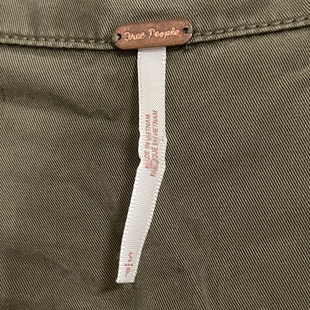 Free People Olive Button-Down Casual Shirt - Picture 2 of 5